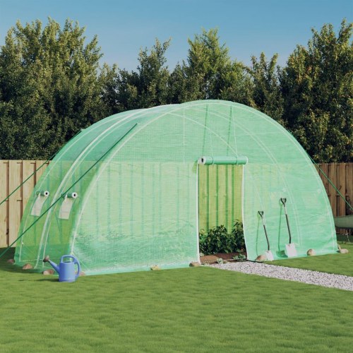 Drivhus med stålstel 12 m² - 6×2×2,85 m, grøn