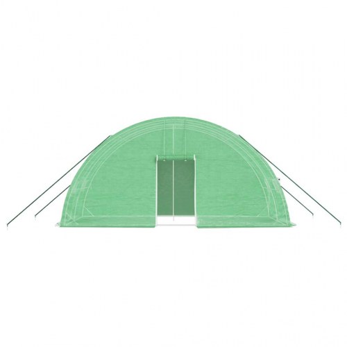 Drivhus med stålstel 12 m² - 6×2×2,85 m, grøn
