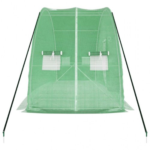 Drivhus med stålstel 12 m² - 6×2×2,85 m, grøn