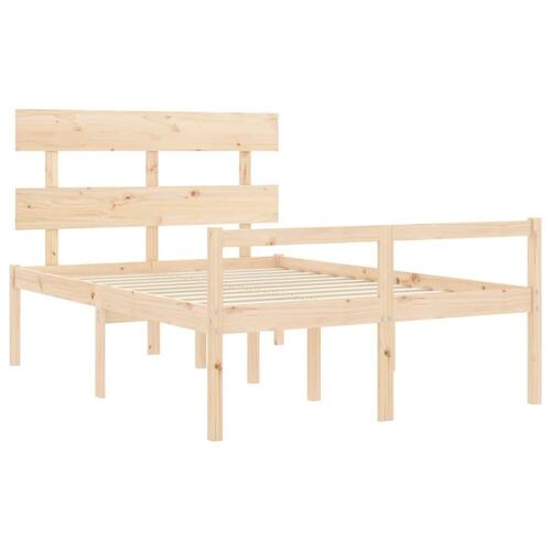 Seniorseng med sengegavl 140x200 cm massivt træ