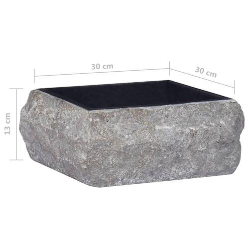 Håndvask 30x30x13 cm marmor sort