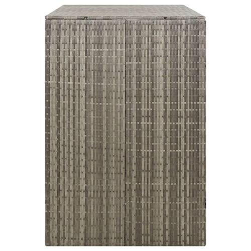 Dobbelt skraldespandsskjuler 140x80x117 cm polyrattan grå