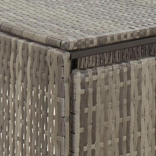 Dobbelt skraldespandsskjuler 140x80x117 cm polyrattan grå