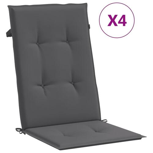 Stolehynder m. høj ryg 4 stk. 120x50x3 cm stof antracit