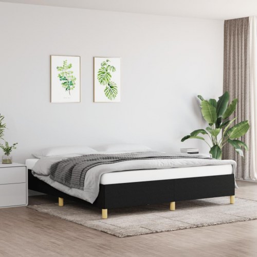 Sengeramme i stof - 160 x 200 cm, sort (uden madras)