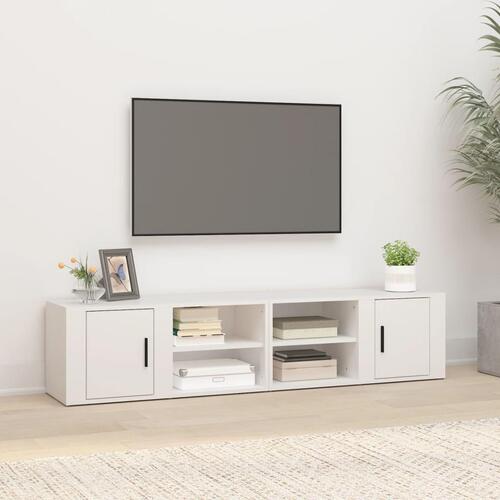 Tv-borde 2 stk. 80x31,5x36 cm konstrueret træ hvid