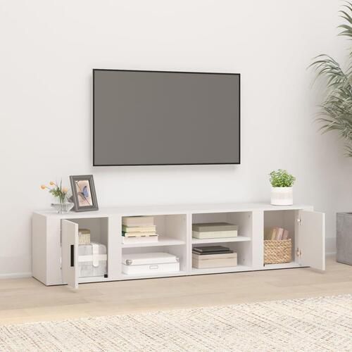 Tv-borde 2 stk. 80x31,5x36 cm konstrueret træ hvid