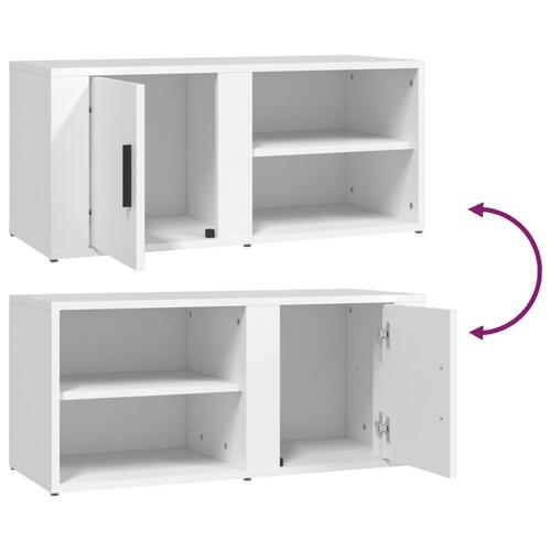 Tv-borde 2 stk. 80x31,5x36 cm konstrueret træ hvid