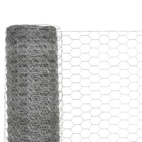 Hønsenet galvaniseret stål 25 x 1,5 m sølvfarvet