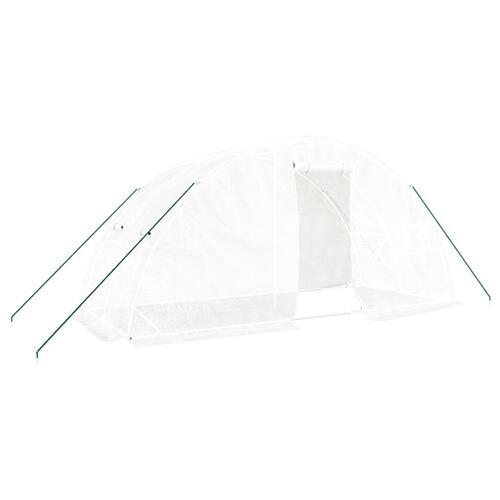 Drivhus med stålstel 10 m² 5x2x2,3 m hvid
