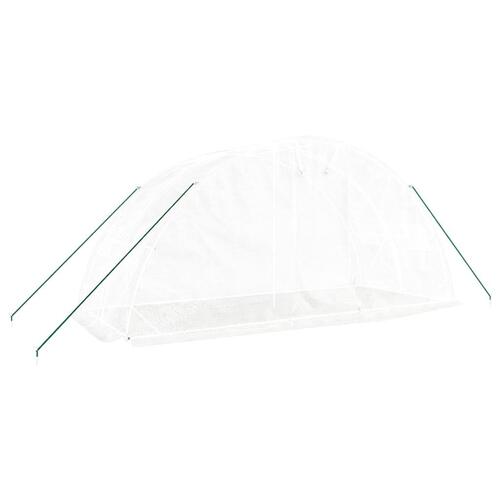 Drivhus med stålstel 10 m² 5x2x2,3 m hvid