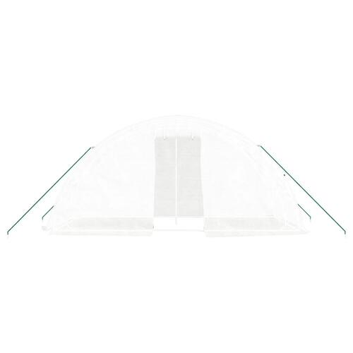 Drivhus med stålstel 10 m² 5x2x2,3 m hvid