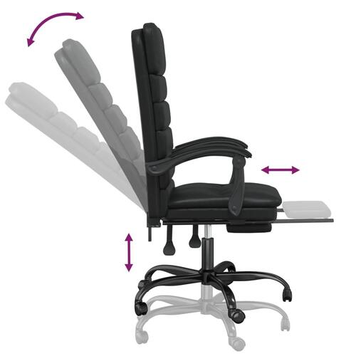 Kontorstol med massagefunktion kunstlæder sort