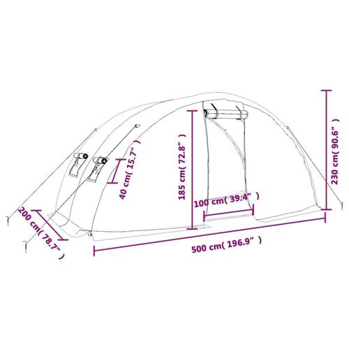 Drivhus med stålstel 10 m² 5x2x2,3 m hvid