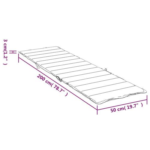 Hynde til liggestol 200x50x3 cm oxfordstof gråternet