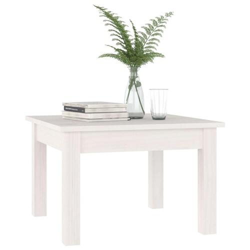 Sofabord 45x45x30 cm massivt fyrretræ hvid
