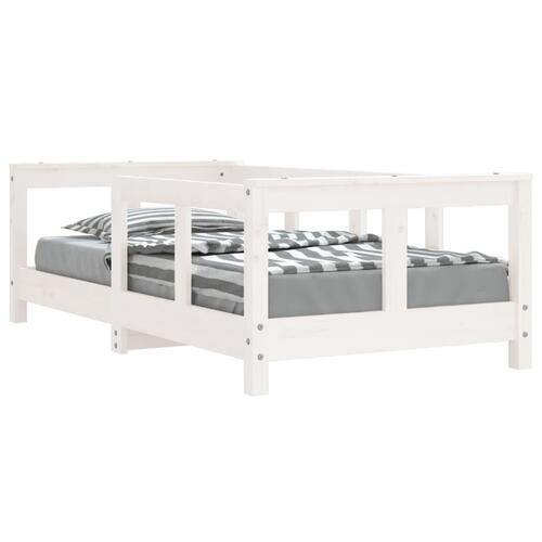 Sengeramme til juniorseng 70x140 cm massivt fyrretræ hvid