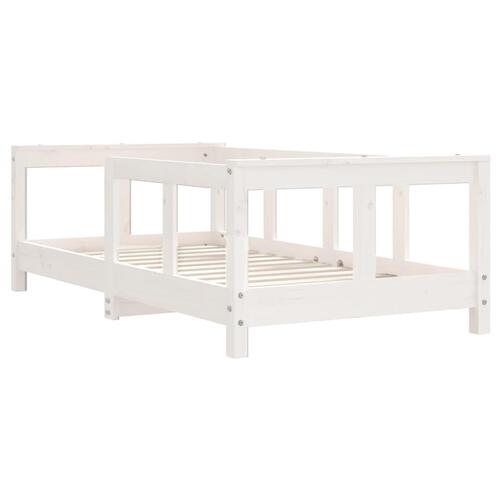 Sengeramme til juniorseng 70x140 cm massivt fyrretræ hvid