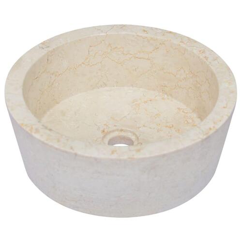 Håndvask Ø40x15 cm marmor cremefarvet