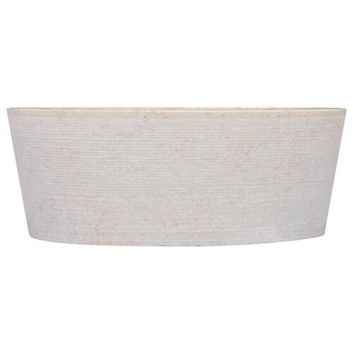 Håndvask Ø40x15 cm marmor cremefarvet