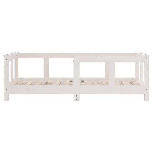 Sengeramme til juniorseng 70x140 cm massivt fyrretræ hvid