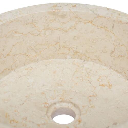 Håndvask Ø40x15 cm marmor cremefarvet