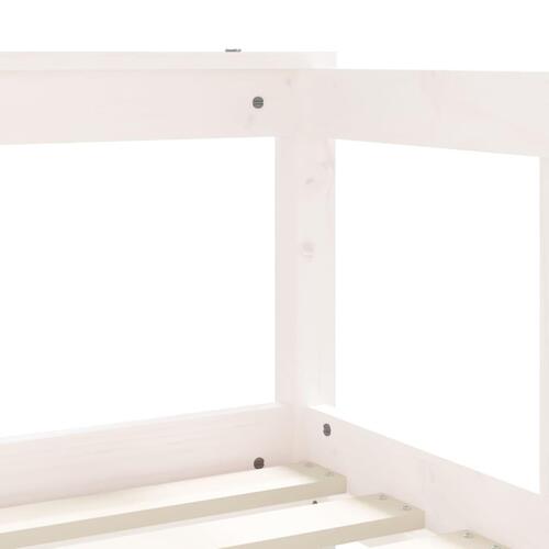 Sengeramme til juniorseng 70x140 cm massivt fyrretræ hvid