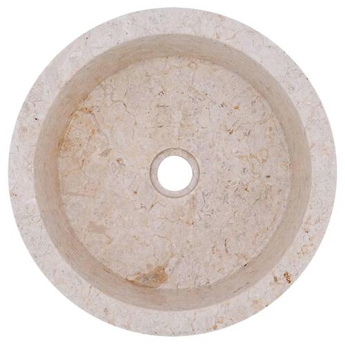 Håndvask Ø40x15 cm marmor cremefarvet