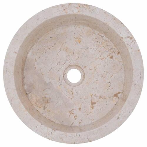 Håndvask Ø40x15 cm marmor cremefarvet