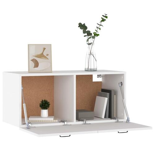 Vægskab 80x36,5x35 cm konstrueret træ hvid