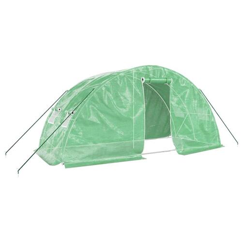 Drivhus med stålstel 10 m² 5x2x2,3 m grøn