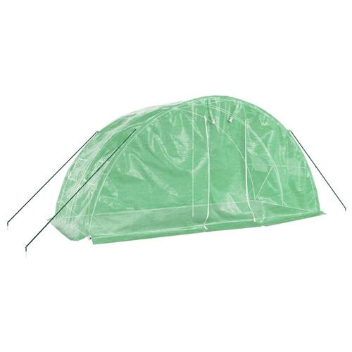 Drivhus med stålstel 10 m² 5x2x2,3 m grøn