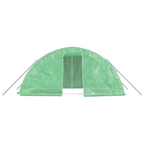 Drivhus med stålstel 10 m² 5x2x2,3 m grøn