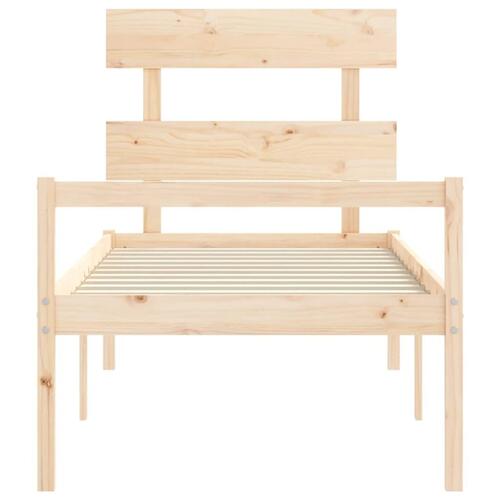 Seniorseng med sengegavl 90x200 cm massivt træ