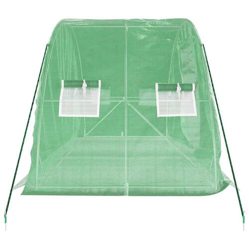 Drivhus med stålstel 10 m² 5x2x2,3 m grøn