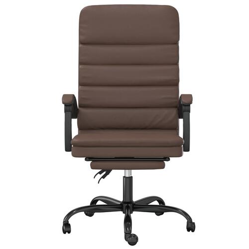 Kontorstol med massagefunktion kunstlæder brun
