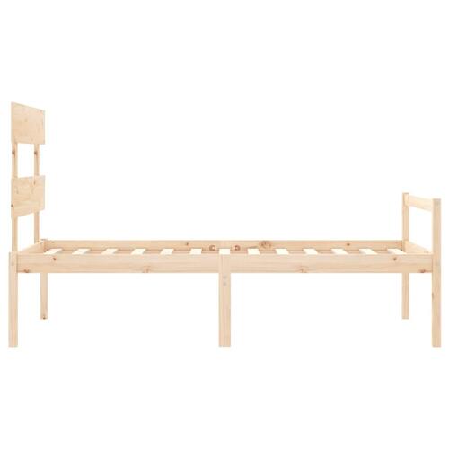 Seniorseng med sengegavl 90x200 cm massivt træ
