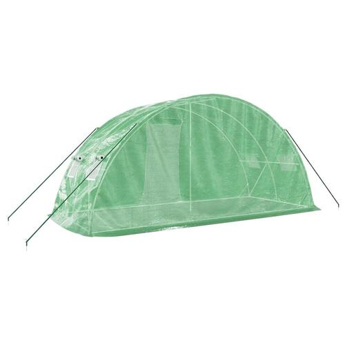 Drivhus med stålstel 10 m² 5x2x2,3 m grøn