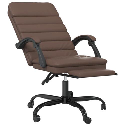 Kontorstol med massagefunktion kunstlæder brun
