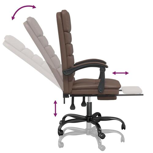 Kontorstol med massagefunktion kunstlæder brun