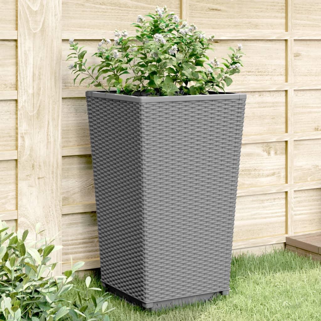 Plantekurve 2 stk. 32,5x32,5x57 cm PP lysegrå