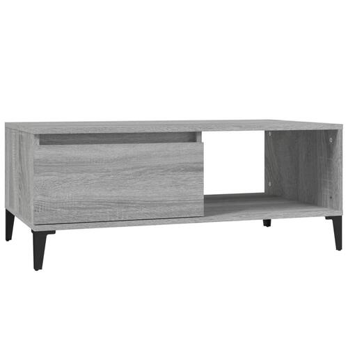 Sofabord 90x50x36,5 cm konstrueret træ grå sonoma-eg