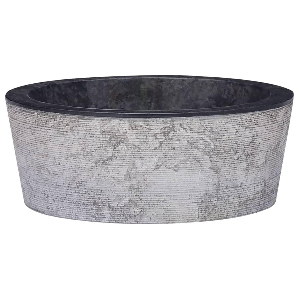 Håndvask Ø40x15 cm marmor sort