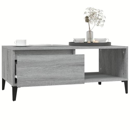 Sofabord 90x50x36,5 cm konstrueret træ grå sonoma-eg