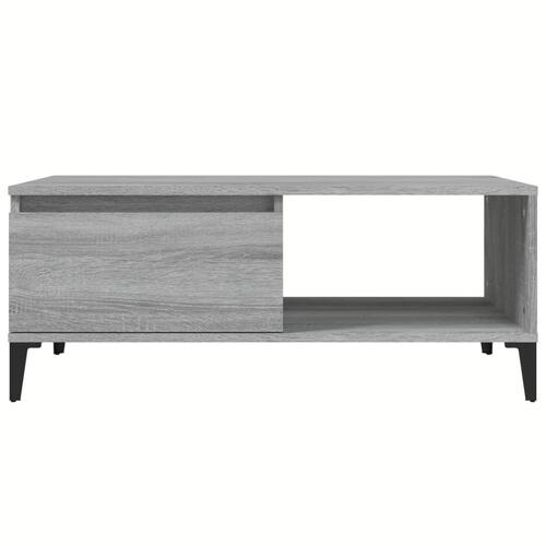Sofabord 90x50x36,5 cm konstrueret træ grå sonoma-eg