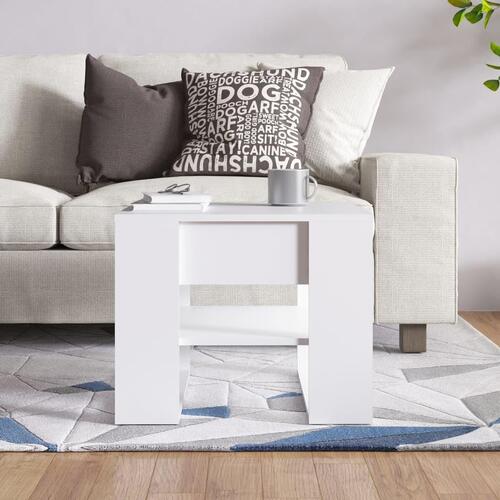 Sofabord 55,5x55x45 cm konstrueret træ hvid