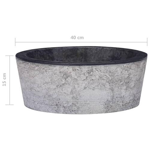 Håndvask Ø40x15 cm marmor sort