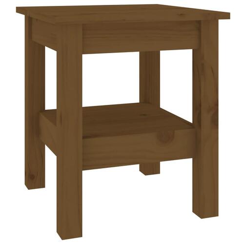 Sofabord 35x35x40 cm massivt fyrretræ gyldenbrun