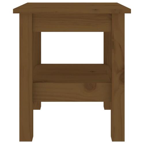 Sofabord 35x35x40 cm massivt fyrretræ gyldenbrun
