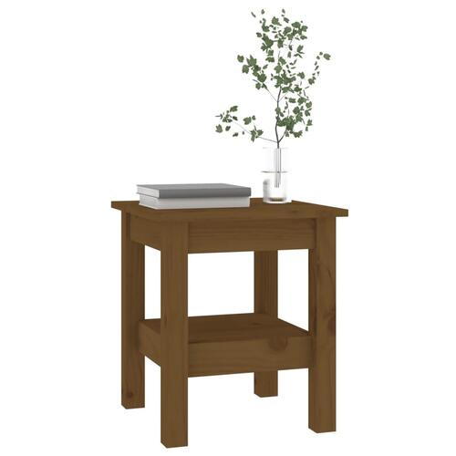 Sofabord 35x35x40 cm massivt fyrretræ gyldenbrun